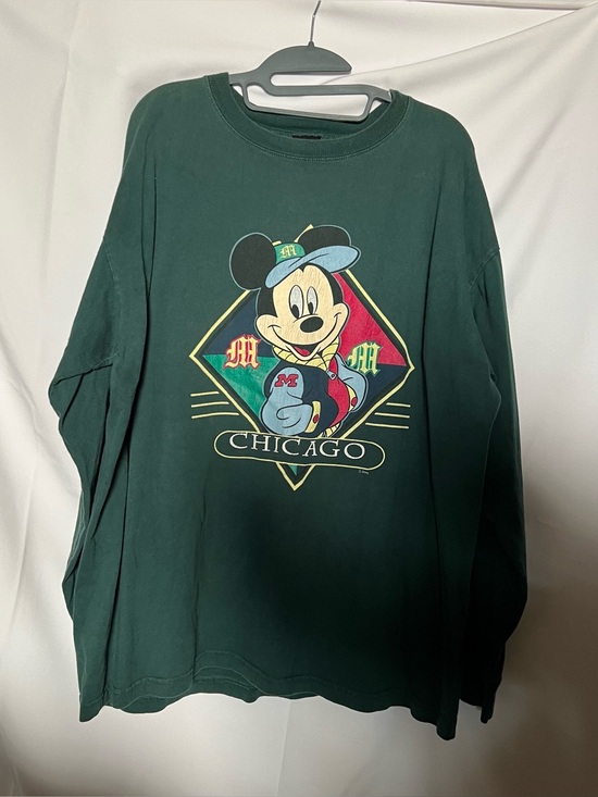Disney Tops - Disney Mickey Mouse Green Chicago Long-Sleeve Shirt